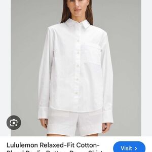 Lululemon Relaxed-Fit Cotton-Blend Poplin Button-Down Shirt